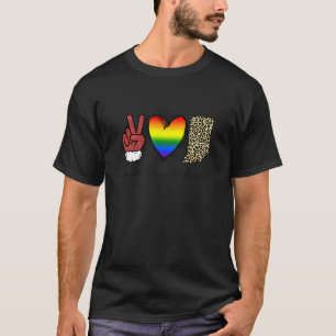 Camiseta Leopard Peace Love Indiana Heart Lgbt Orgullo Cris