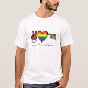 Camiseta Leopard Peace Love Oklahoma Heart Pride LGBT Chris