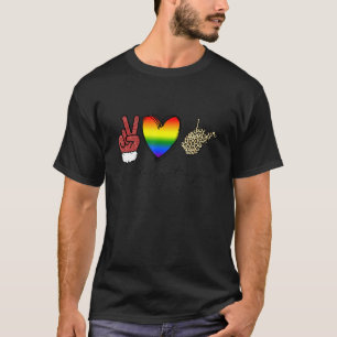 Camiseta Leopard Peace Love West Virginia Heart Lgbt Pride