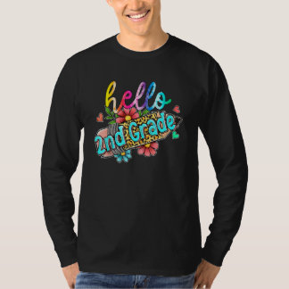 Camiseta Leopard Pencil Hello 2nd Grade Back To School Kids