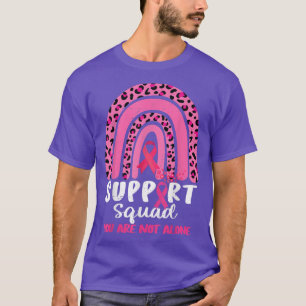 Camiseta Leopard Pink Rainbow Support Squad Mama Cancer A