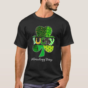 Camiseta Leopard Plaid Shamrock Lucky Oncology Enfermera St