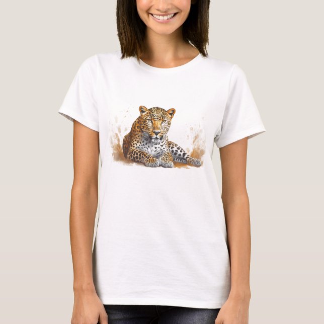 Camiseta Leopard Portrait Animal Art (Anverso)