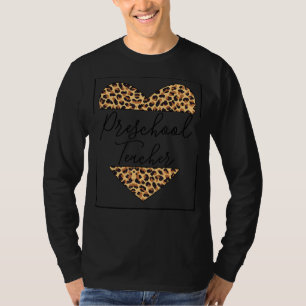 Camiseta Leopard Preescolar Teacher Back School Daycare App