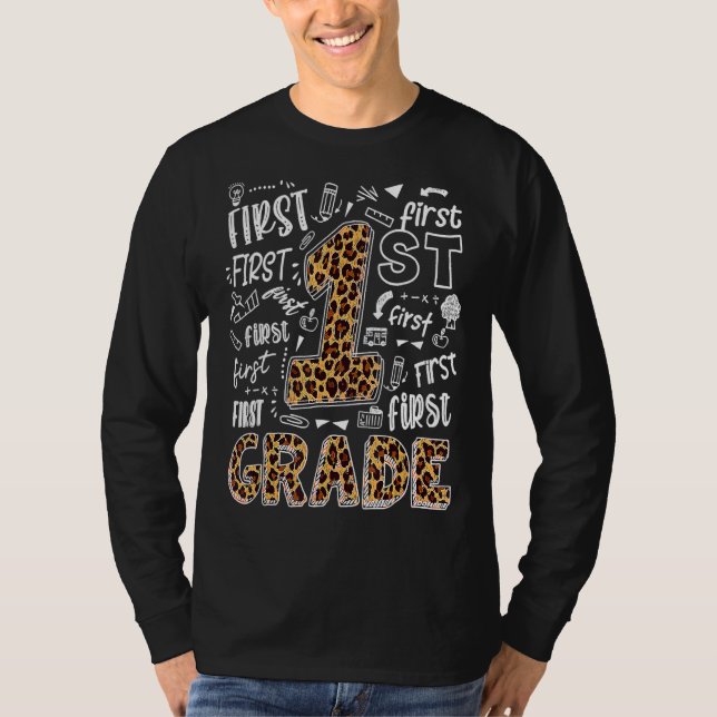 Camiseta Leopard Print 1st Grade Teacher Kids  Back To Scho (Anverso)