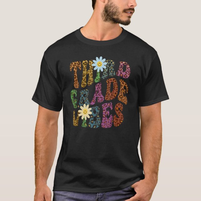 Camiseta Leopard Print 3D GRADE VIBES Teacher Peace Love (Anverso)