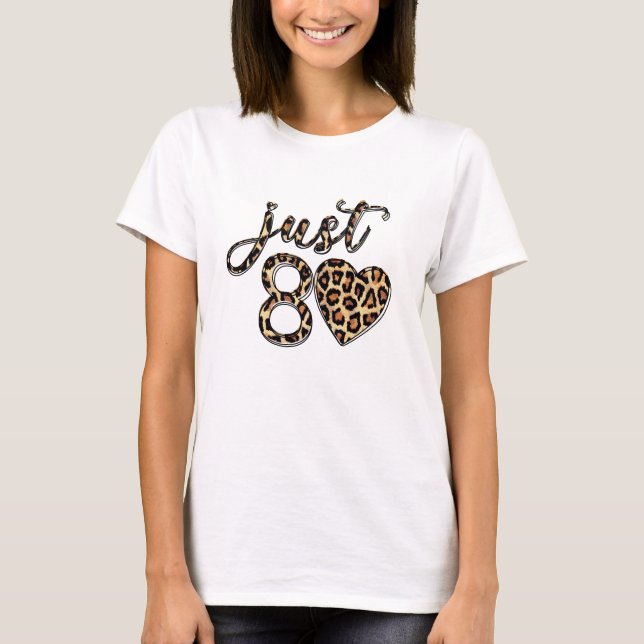 Camiseta Leopard Print 80th Birthday T-Shirt (Anverso)