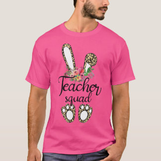 Camiseta Leopard Print Bunny Teacher Squad Easter Day 2022