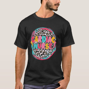 Camiseta Leopard Print Cardiac Nurse Apreciación Enfermería