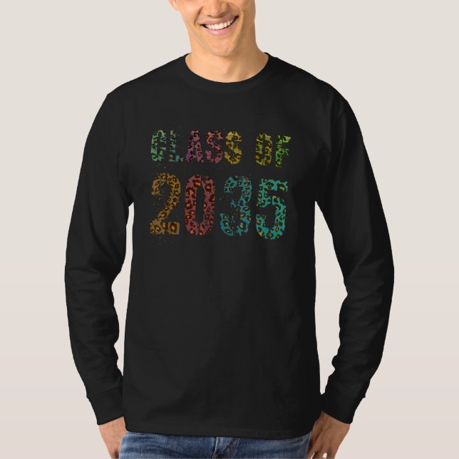 Camiseta Leopard Print Class Of 2035 Future Graduation Good (Anverso)