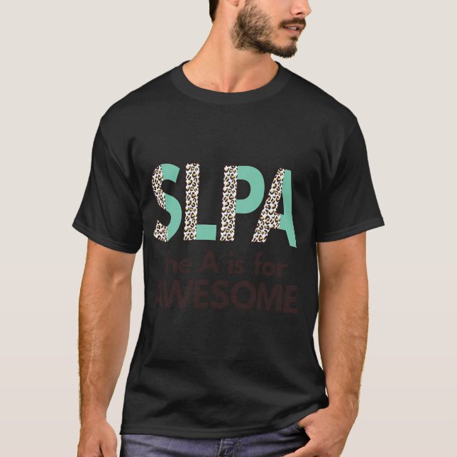 Camiseta Leopard Print For Slpa Speech Language Pathology (Anverso)