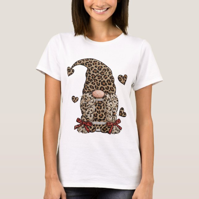 Camiseta Leopard Print Gnome PNG Sublimation Design Leopard (Anverso)