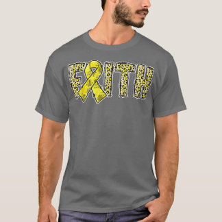 Camiseta Leopard Print Gold Ribbon Cáncer infantil A