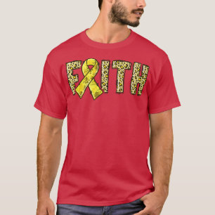 Camiseta Leopard Print Gold Ribbon Cáncer infantil A