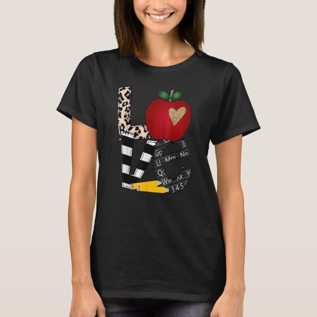 Camiseta Leopard Print Love Back To School (Anverso)