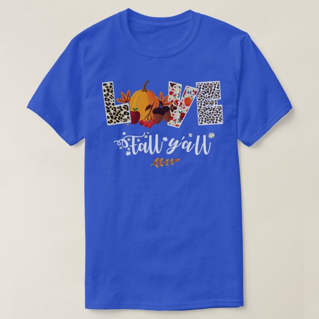 Camiseta Leopard Print Love Fall Yall (Diseño del anverso)
