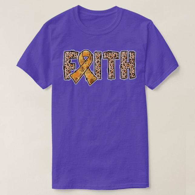 Camiseta Leopard Print Orange Ribbon FAITH ADHD Awareness P (Diseño del anverso)