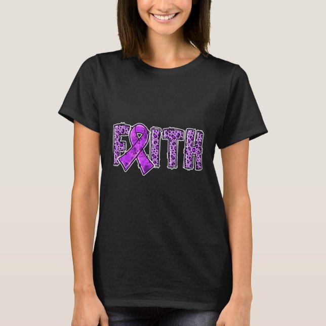 Camiseta Leopard Print Purple Ribbon FAITH Drug Overdose w (Anverso)