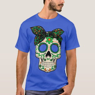 Camiseta Leopard Print Sugar Skull St Patricks Day , Irish
