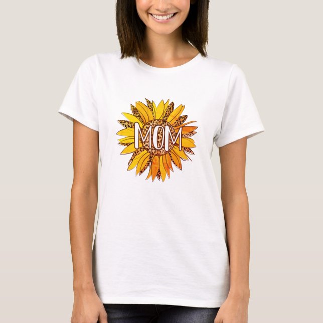 Camiseta Leopard Print Sunflower MOM (Anverso)