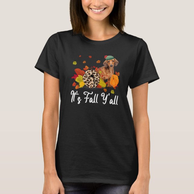 Camiseta Leopard Pumpkin Falling It's Fall Y'all Yellow Dac (Anverso)