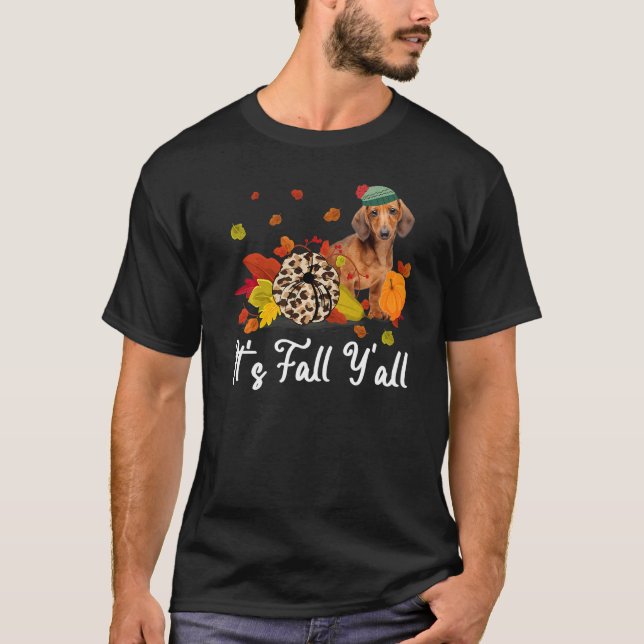 Camiseta Leopard Pumpkin Falling It's Fall Y'all Yellow Dac (Anverso)