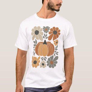 Camiseta Leopard Pumpkin Floral Retro Caída Retro Otoño Vib