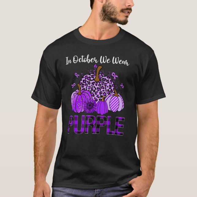 Camiseta Leopard Pumpkin In October We Wear Purple Domestic (Anverso)