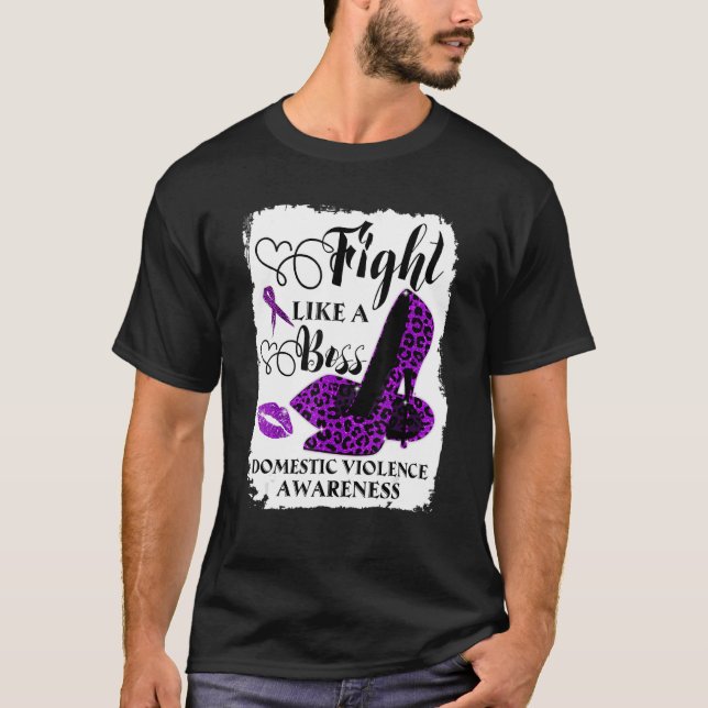 Camiseta Leopard Purple Fight Como Un Jefe De Violencia Dom (Anverso)