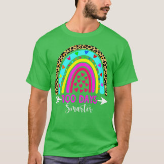 Camiseta Leopard Rainbow 100 días estudiante más inteligent