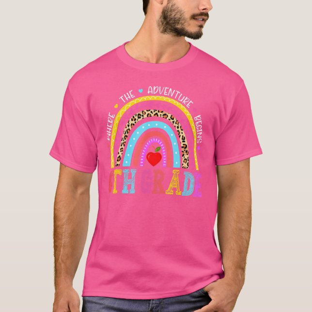 Camiseta Leopard Rainbow 6º grado de vuelta a la escuela pr (Anverso)