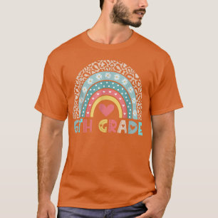 Camiseta Leopard Rainbow 6th Grade Teacher First Day of Sch