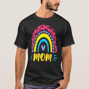 Camiseta Leopard Rainbow Cheetah Imprimir a mamá gráfica Li