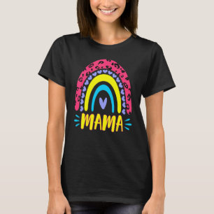 Camiseta Leopard Rainbow Cheetah Print Mom Graphic Mama Lif