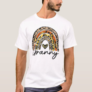 Camiseta Leopard Rainbow Granny Blessed Granny Fall Thanksg