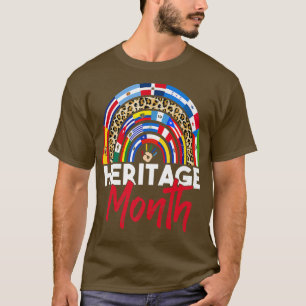 Camiseta Leopard Rainbow Hispanic Heritage Month Tshirt Lat