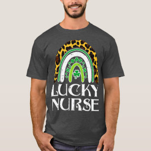 Camiseta Leopard Rainbow Lucky Nurse St Patricks Day RN ICU