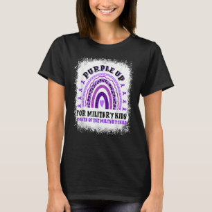 Camiseta Leopard Rainbow Military Child Mes Purple Up Ble