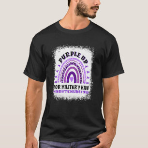 Camiseta Leopard Rainbow Military Child Mes Purple Up Ble