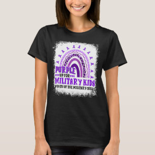 Camiseta Leopard Rainbow Military Child Mes Purple Up Ble