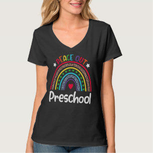 Camiseta Leopard Rainbow Peace Out Preescolar El Día De Sc