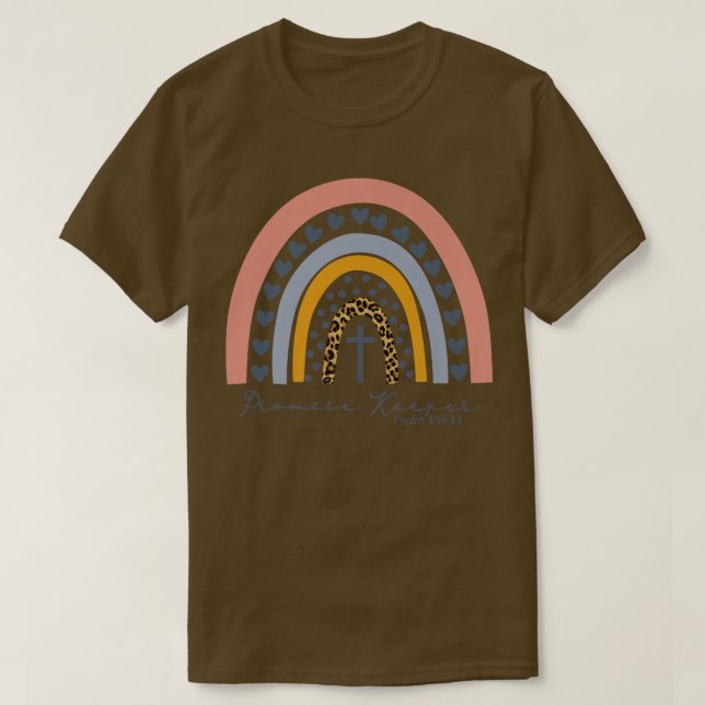 Camiseta Leopard Rainbow Promise Keeper Christian Religious (Diseño del anverso)