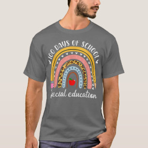 Camiseta Leopard Rainbow Special Education Funny 100 Days O