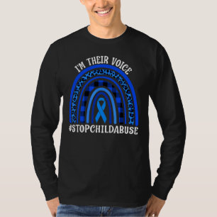 Camiseta Leopard Rainbow Stop Child Abuse Prevention Awaren