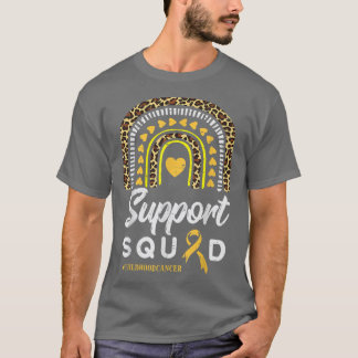 Camiseta Leopard Rainbow Support Squad Children Cancer Awa