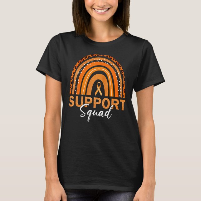 Camiseta Leopard Rainbow Support Squad Leukemia Awareness (Anverso)