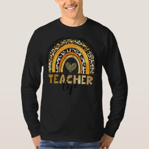Camiseta Leopard Rainbow Teacher Life Teacher Day