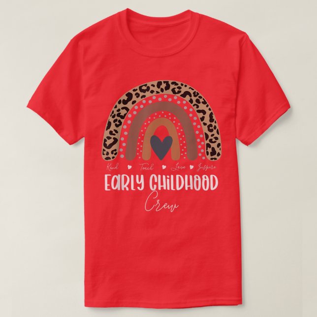 Camiseta Leopard Rainbow Teacher Student, School Early Chil (Diseño del anverso)