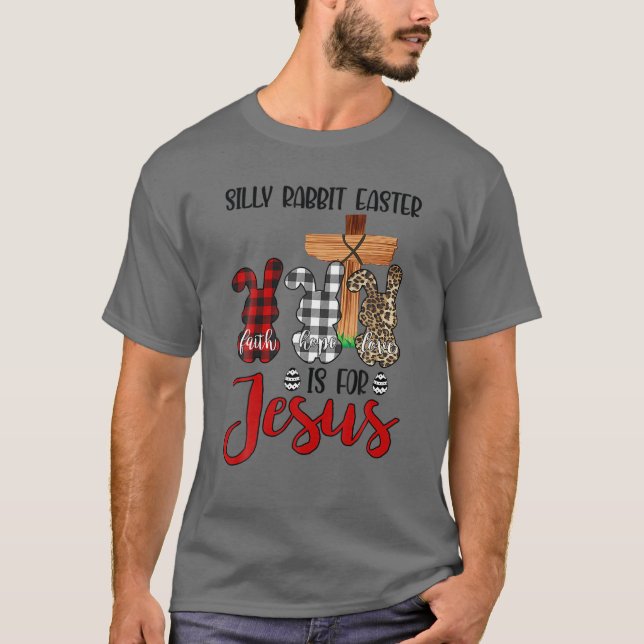 Camiseta Leopard Red Plaid Bunny, Silly Rabbit Easter Is Fo (Anverso)