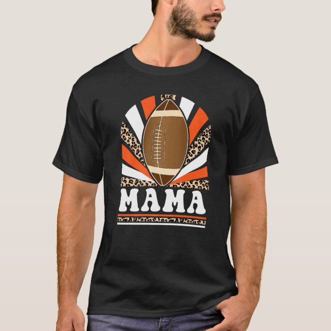 Camiseta Leopard Retro Vintage Football Mama (Anverso)